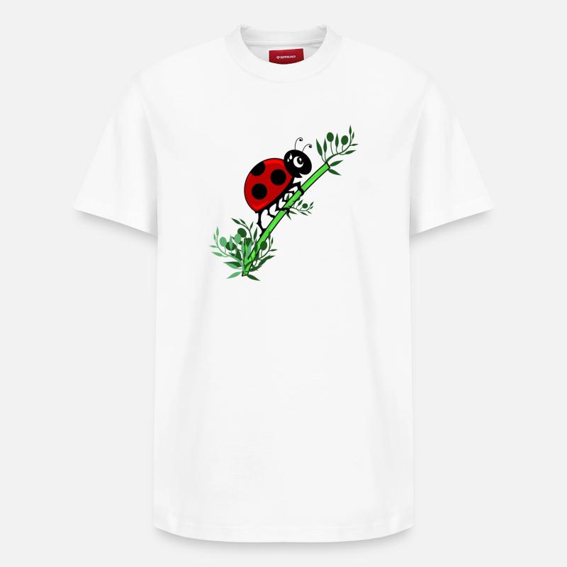Marienkäfer Botanik - Relaxed Unisex Supima Cotton T-Shirt – von SPREAD - Weiß