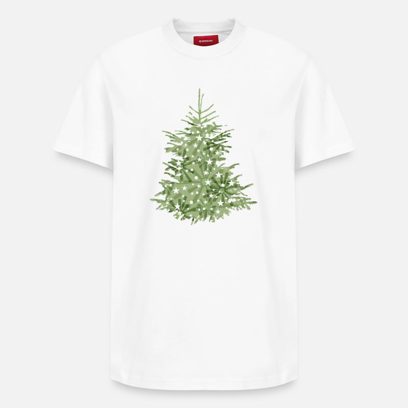 grüner Christbaum, Tannenbaum oder Weihnachtsbaum - Relaxed Unisex Supima Cotton T-Shirt – von SPREAD - Weiß