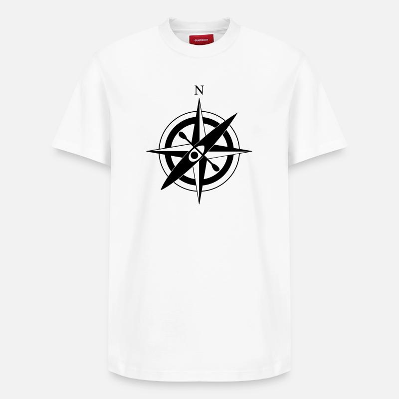 Compass Rose Kayak - T-shirt unisexe décontracté en coton Supima – de SPREAD - blanc