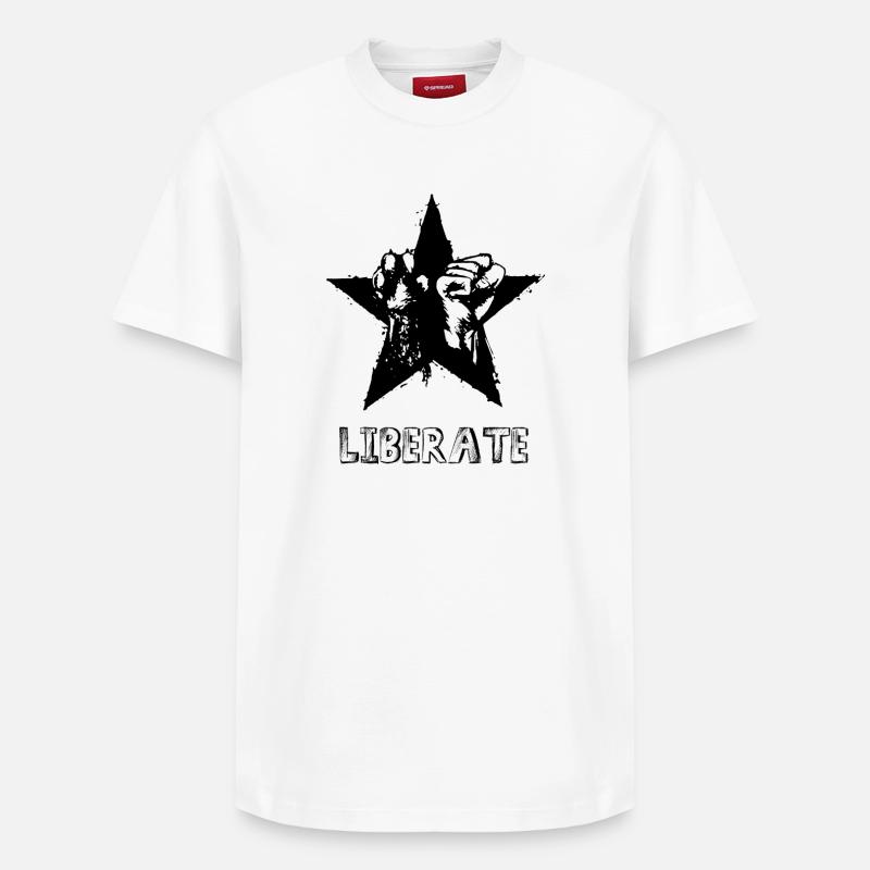 Pfote und Faust - Liberate - Relaxed Unisex Supima Cotton T-Shirt – von SPREAD - Weiß