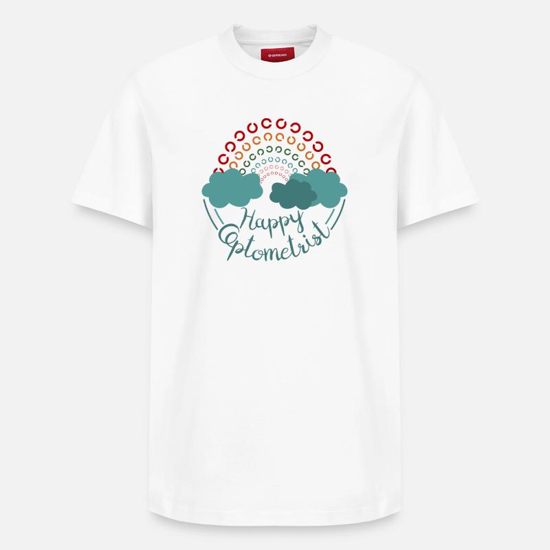 Happy Optometrist Arc-en-ciel - T-shirt unisexe décontracté en coton Supima – de SPREAD - blanc