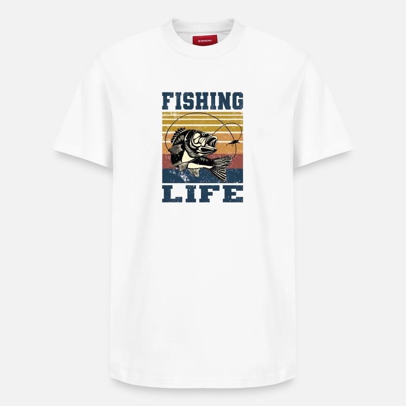 Vie de pêche - T-shirt unisexe décontracté en coton Supima – de SPREAD - blanc