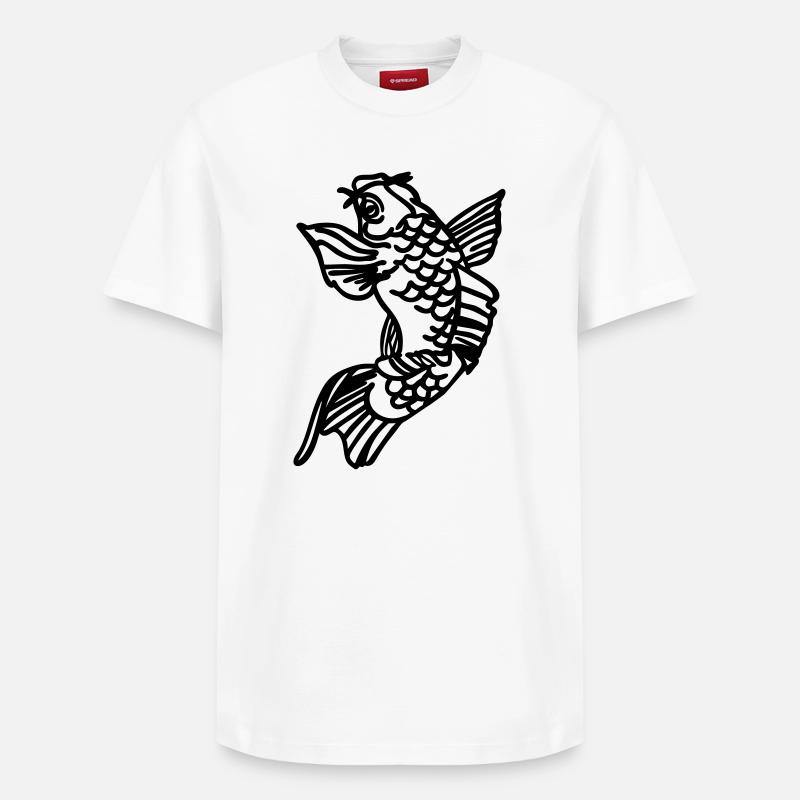 Carpe koi - T-shirt unisexe décontracté en coton Supima – de SPREAD - blanc