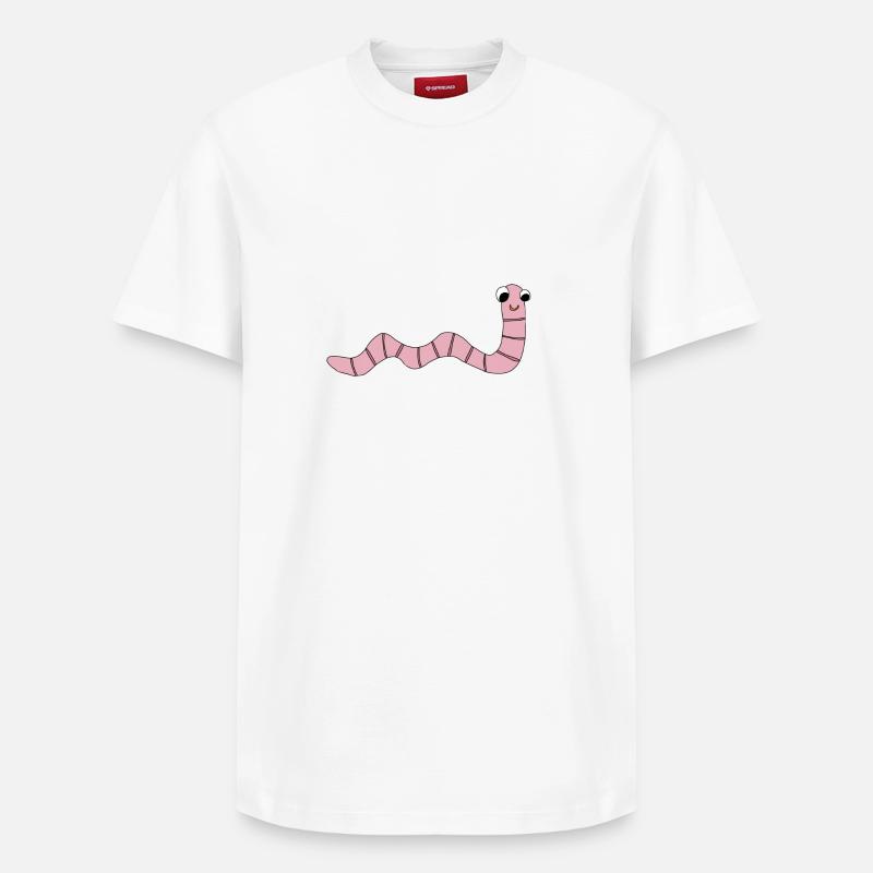 Ver de terre *** vierge - T-shirt unisexe décontracté en coton Supima – de SPREAD - blanc