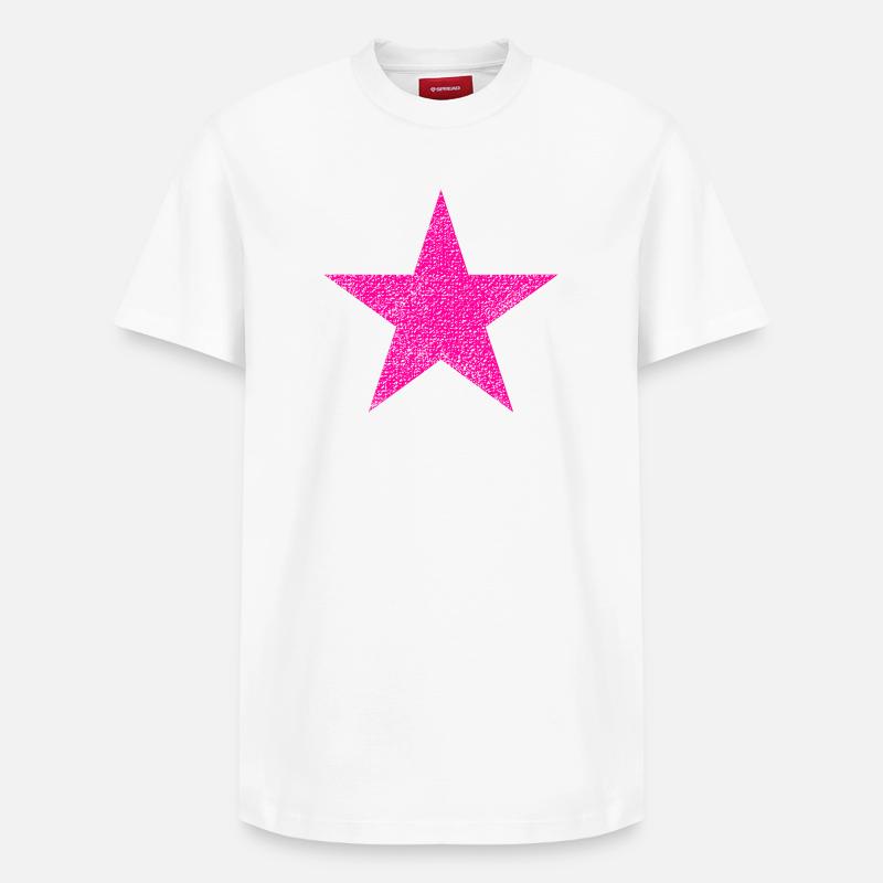 Pink Stern mit Textur - Relaxed Unisex Supima Cotton T-Shirt – von SPREAD - Weiß