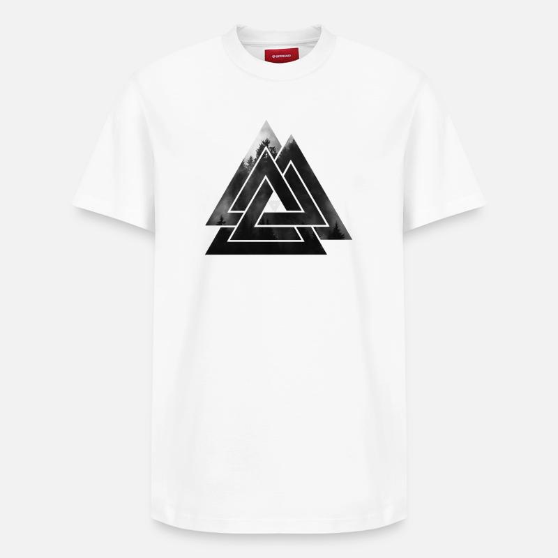 Valknut Wikinger Symbol - Relaxed Unisex Supima Cotton T-Shirt – von SPREAD - Weiß