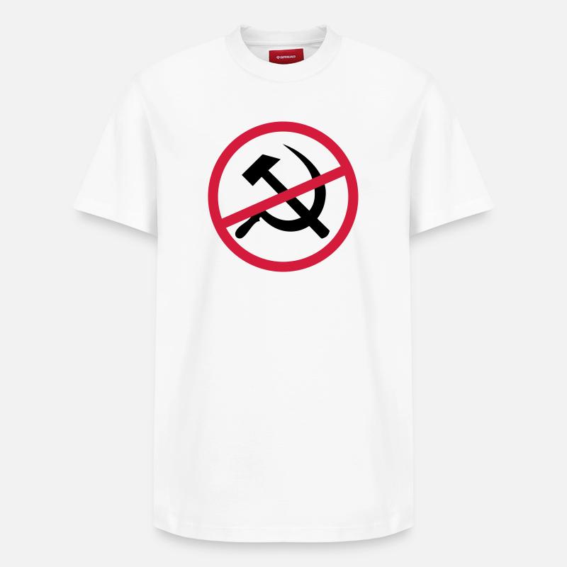 Signe du communisme interdit - T-shirt unisexe décontracté en coton Supima – de SPREAD - blanc