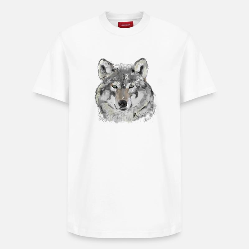 Loup - T-shirt unisexe décontracté en coton Supima – de SPREAD - blanc
