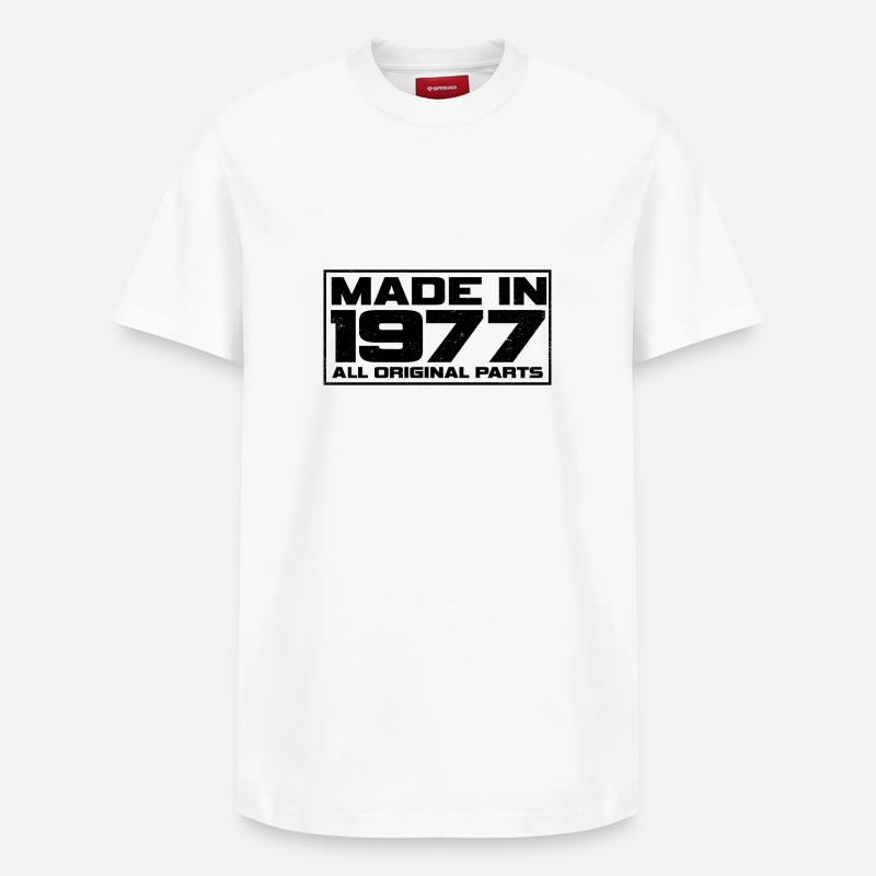 1977 - Relaxed Unisex Supima Cotton T-Shirt – von SPREAD - Weiß