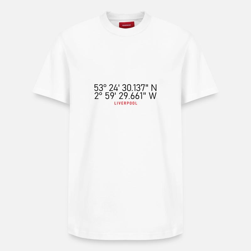 Coordonnées de Liverpool - T-shirt unisexe décontracté en coton Supima – de SPREAD - blanc