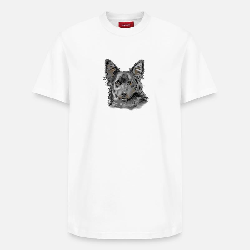 Australian Shepherd - Relaxed Unisex Supima Cotton T-Shirt – von SPREAD - Weiß