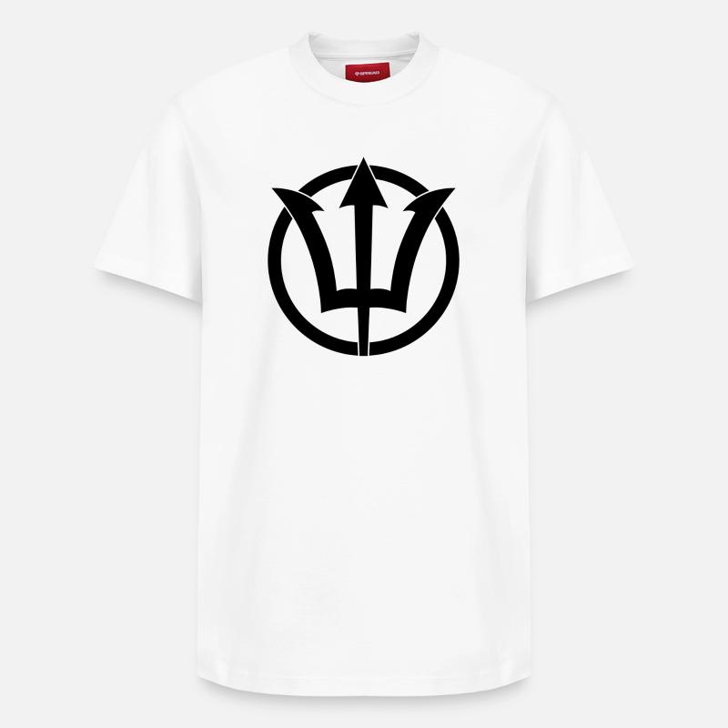 Symbole du Trident de Poséidon - T-shirt unisexe décontracté en coton Supima – de SPREAD - blanc
