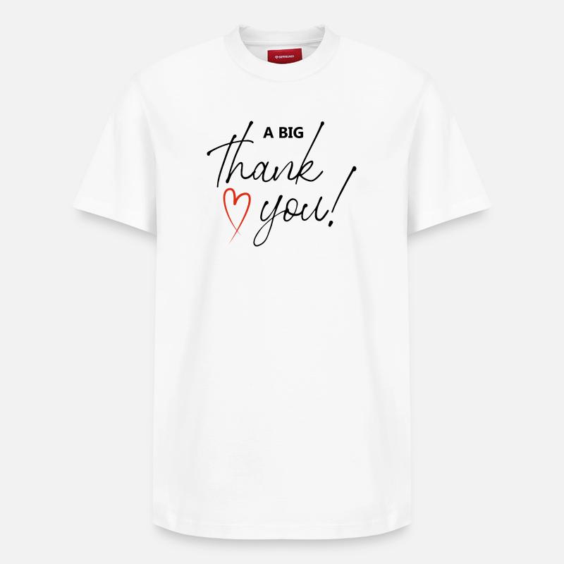 Thank You - T-shirt unisexe décontracté en coton Supima – de SPREAD - blanc