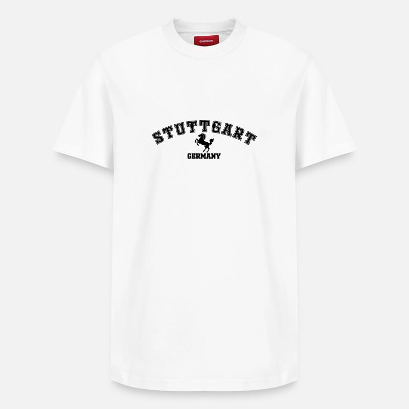 Stuttgart Germany - T-shirt unisexe décontracté en coton Supima – de SPREAD - blanc