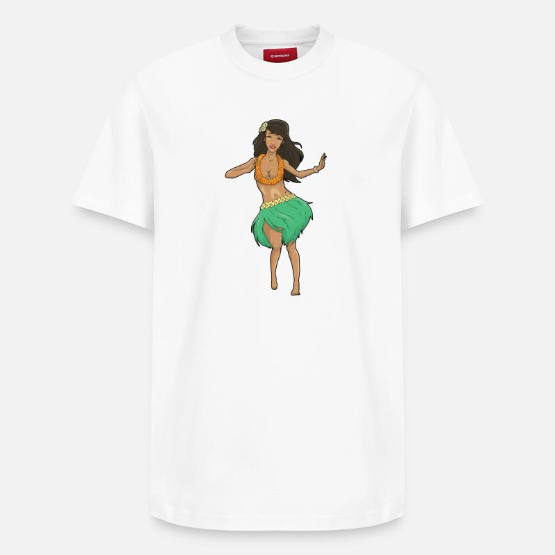 Danseur de Hula - T-shirt unisexe décontracté en coton Supima – de SPREAD - blanc