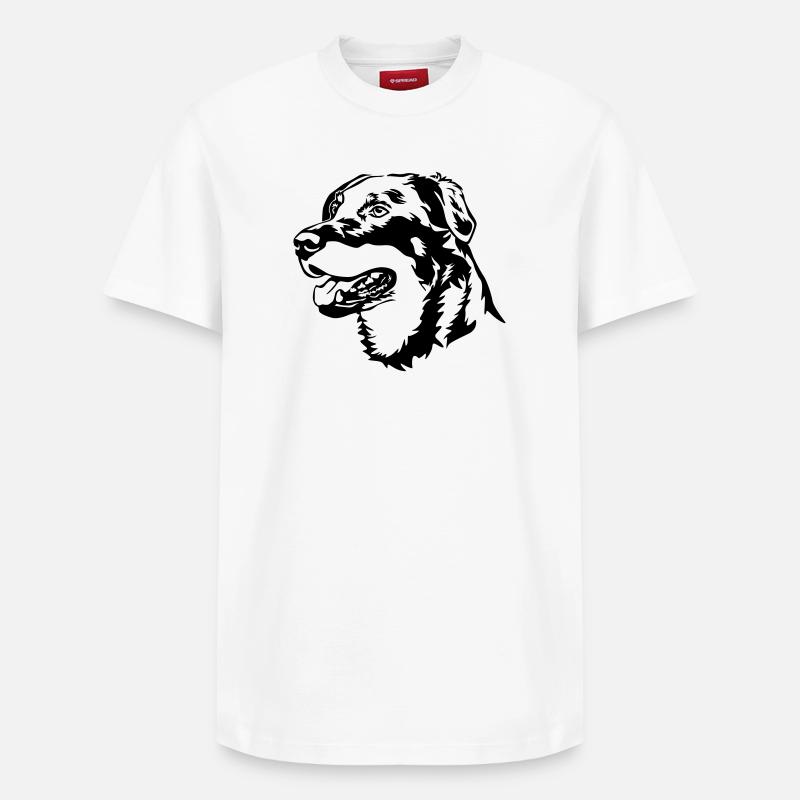Tête de Beauceron - T-shirt unisexe décontracté en coton Supima – de SPREAD - blanc