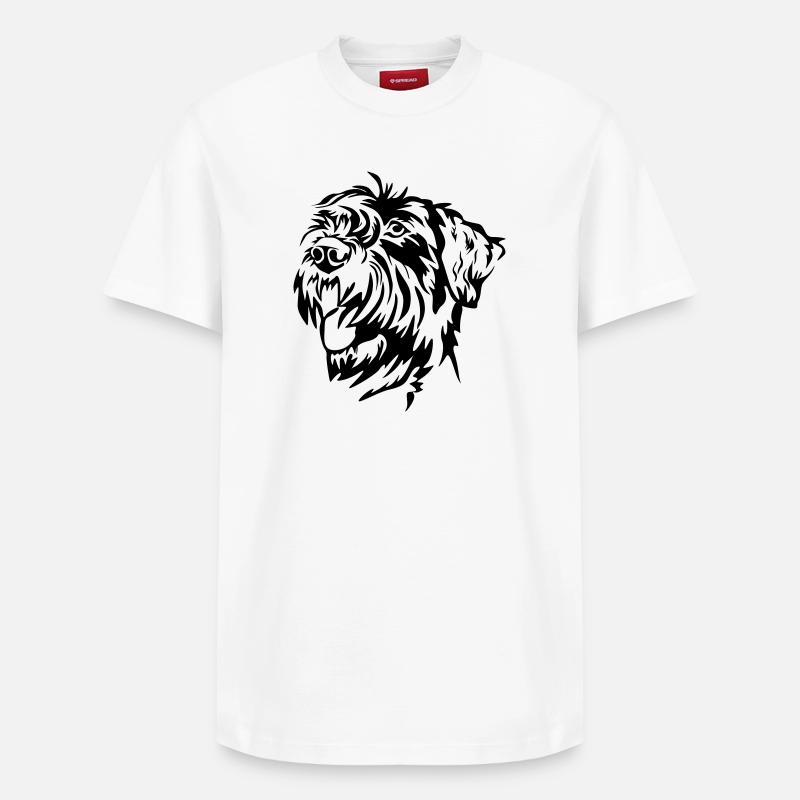 Tête de schnauzer géant - T-shirt unisexe décontracté en coton Supima – de SPREAD - blanc