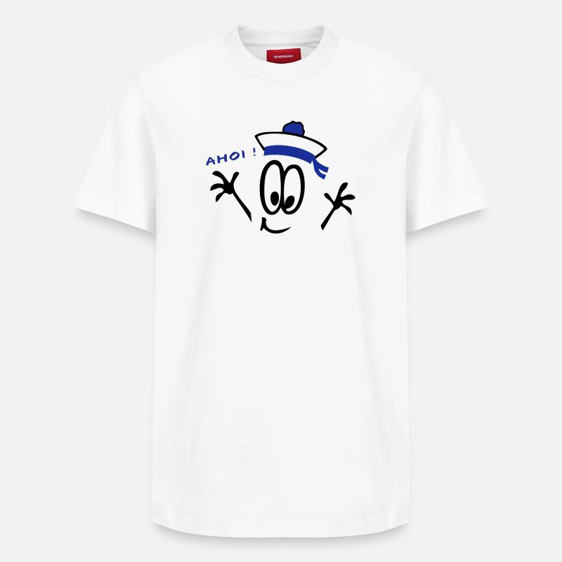 Matrose, ahoi, Comic - Relaxed Unisex Supima Cotton T-Shirt – von SPREAD - Weiß