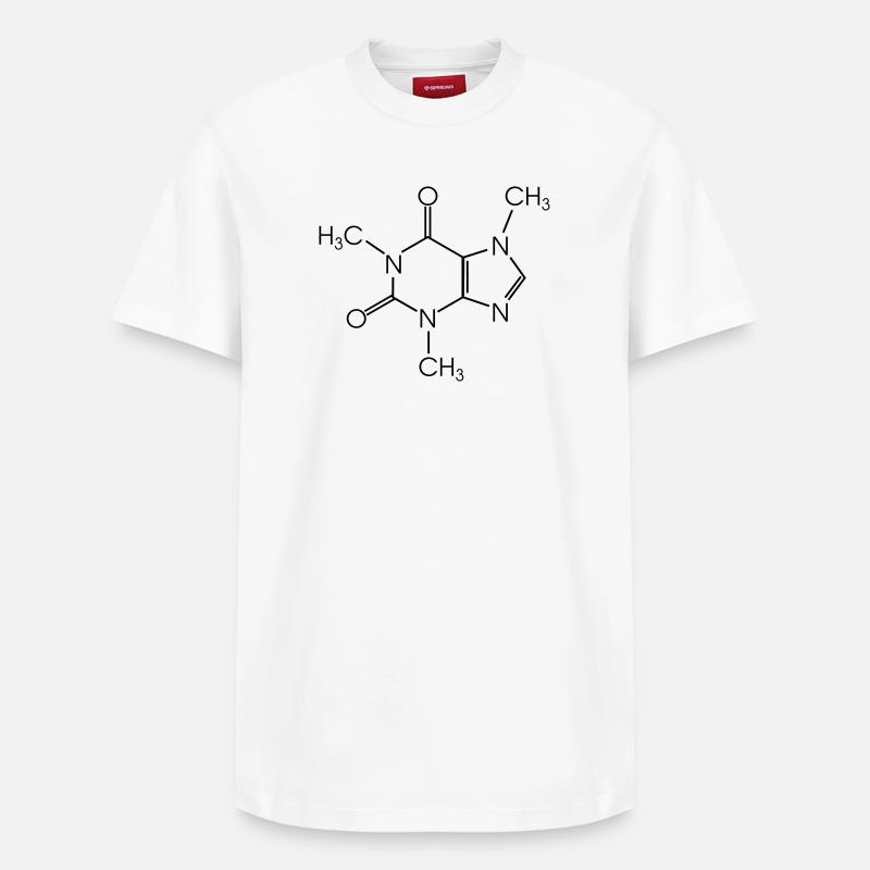 Koffein - Relaxed Unisex Supima Cotton T-Shirt – von SPREAD - Weiß