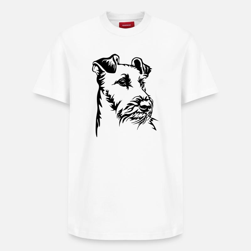 Tête de Terrier irlandais - T-shirt unisexe décontracté en coton Supima – de SPREAD - blanc