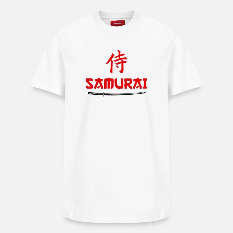 Kanji de l’épée de samouraï - T-shirt unisexe décontracté en coton Supima – de SPREAD - blanc