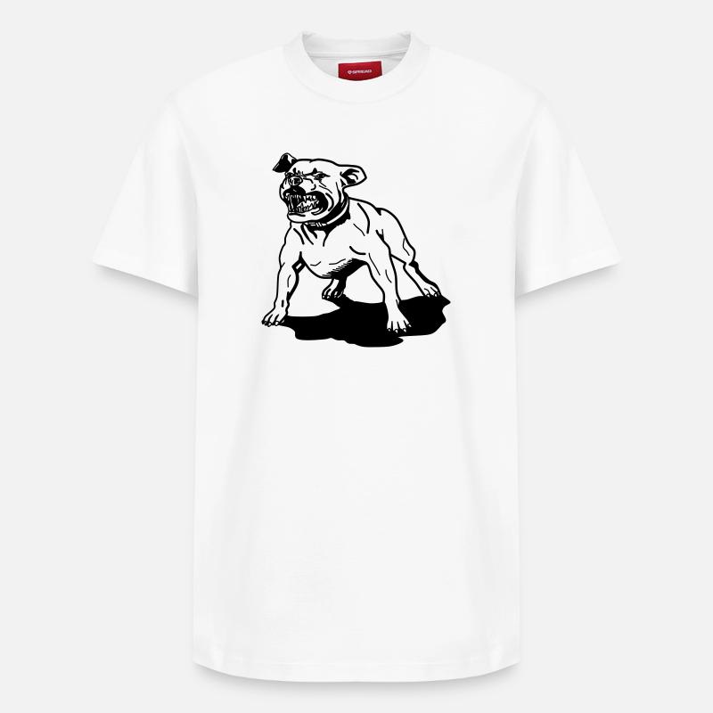 pitbull, staffordshire terrier - T-shirt unisexe décontracté en coton Supima – de SPREAD - blanc