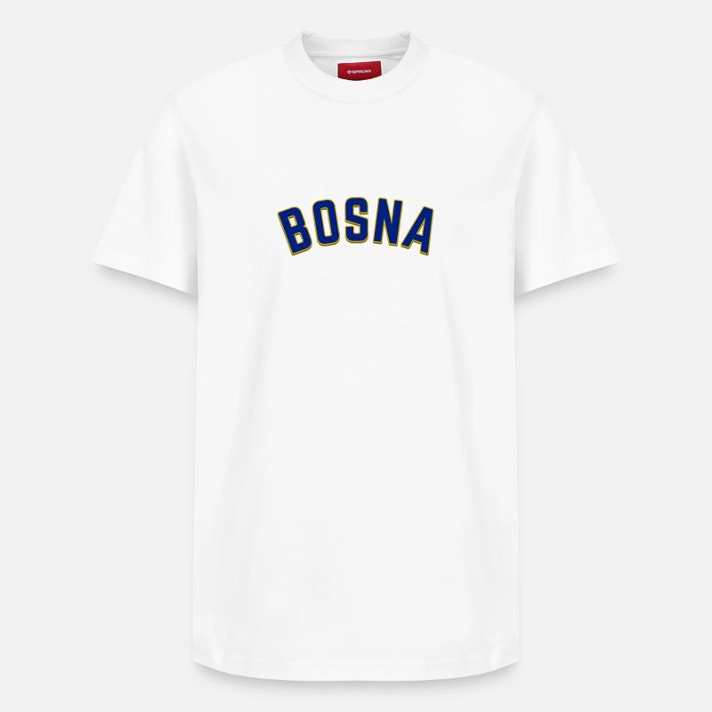 Bosnie - T-shirt unisexe décontracté en coton Supima – de SPREAD - blanc