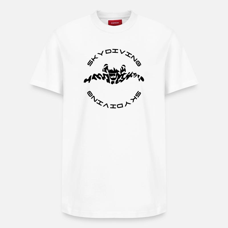 parachutisme - T-shirt unisexe décontracté en coton Supima – de SPREAD - blanc
