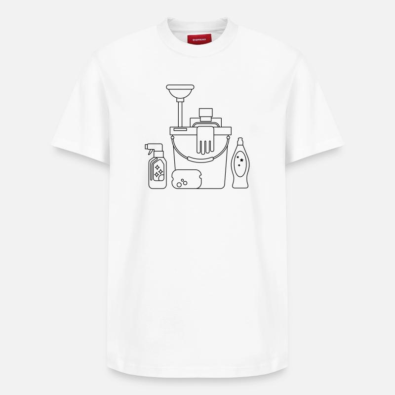 Putzeimer - Relaxed Unisex Supima Cotton T-Shirt – von SPREAD - Weiß
