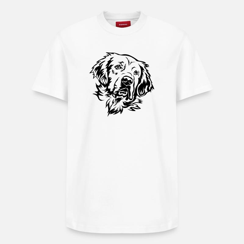 Tête d’or retriever - T-shirt unisexe décontracté en coton Supima – de SPREAD - blanc