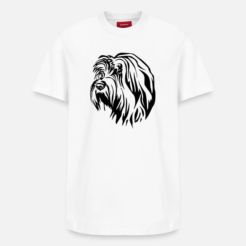 Gos d’Atura Catala Tête - T-shirt unisexe décontracté en coton Supima – de SPREAD - blanc