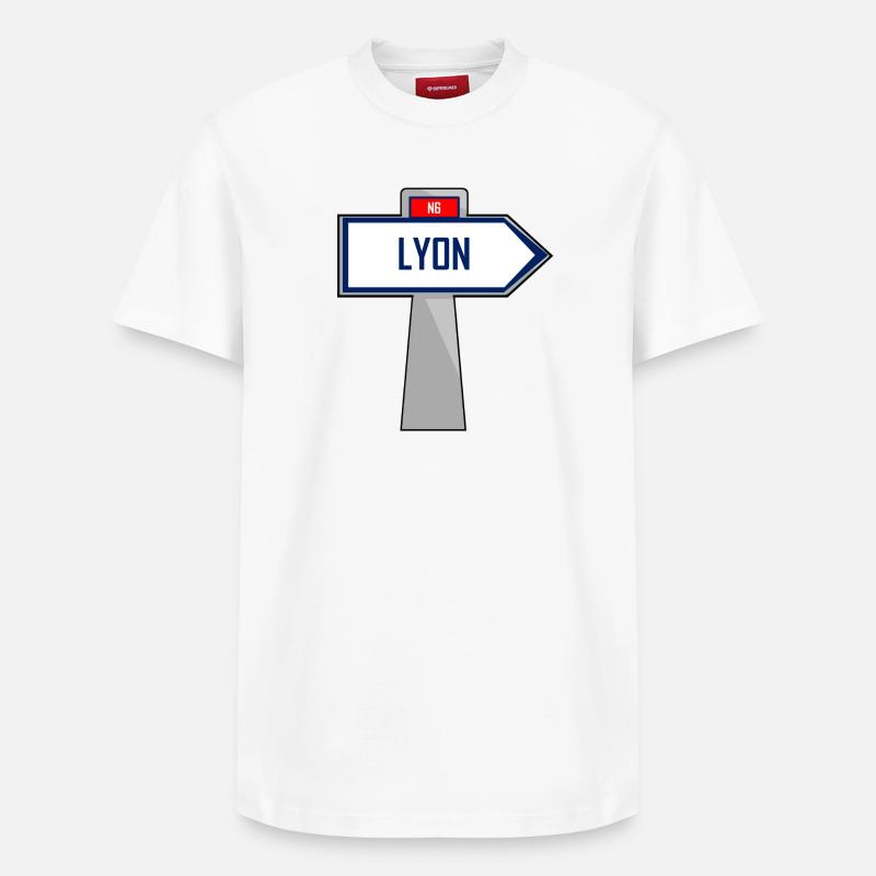 Lyon Direction - T-shirt unisexe décontracté en coton Supima – de SPREAD - blanc