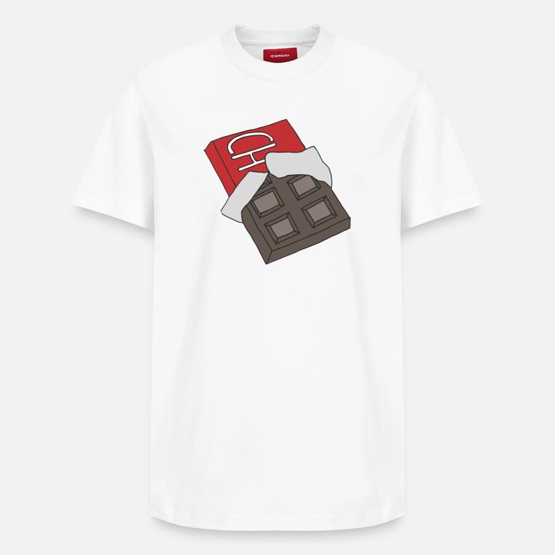 chocolat - T-shirt unisexe décontracté en coton Supima – de SPREAD - blanc