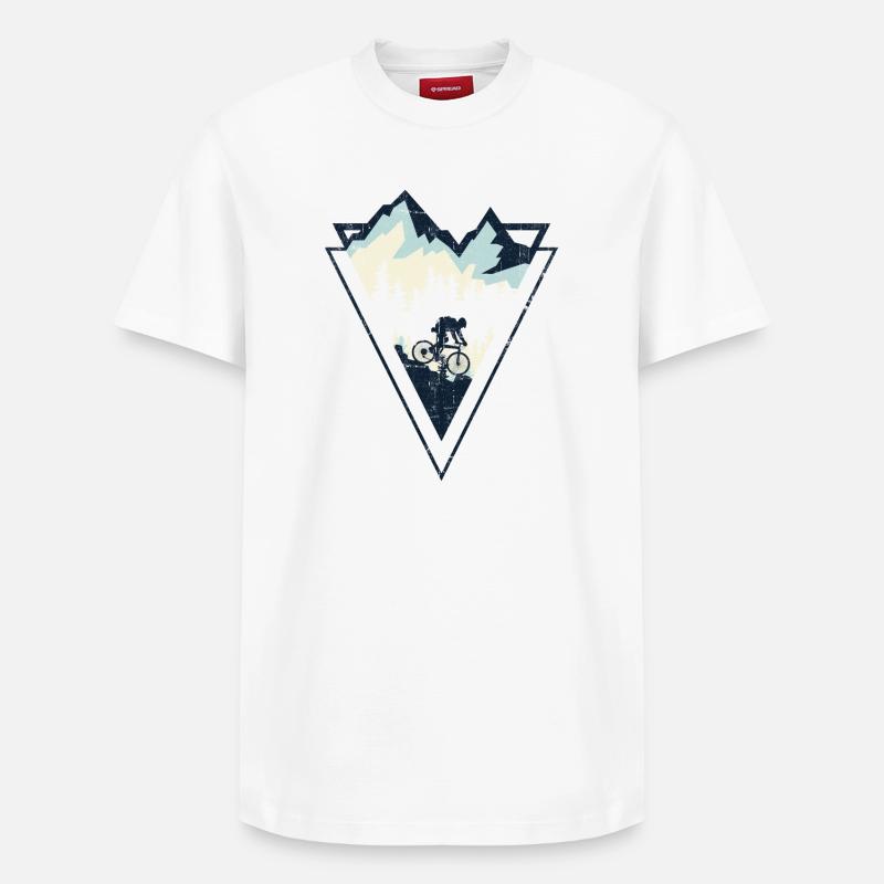 Alpine MTB Crest - Relaxed Unisex Supima Cotton T-Shirt – von SPREAD - Weiß