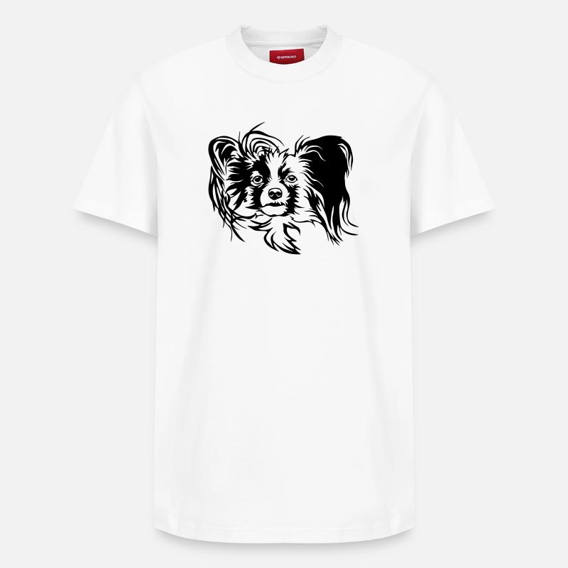 Papillon Head - Relaxed Unisex Supima Cotton T-Shirt – by SPREAD - white