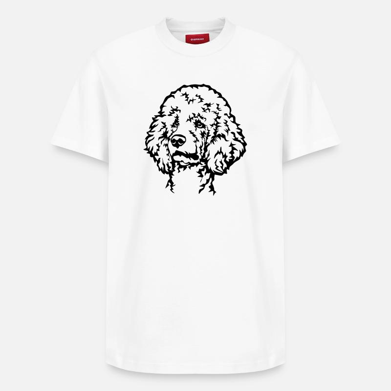 Pudel Kopf - Relaxed Unisex Supima Cotton T-Shirt – von SPREAD - Weiß