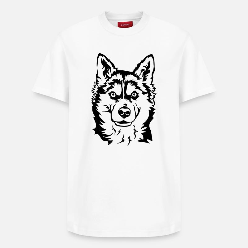 Husky Head - Relaxed Unisex Supima Cotton T-Shirt – by SPREAD - white