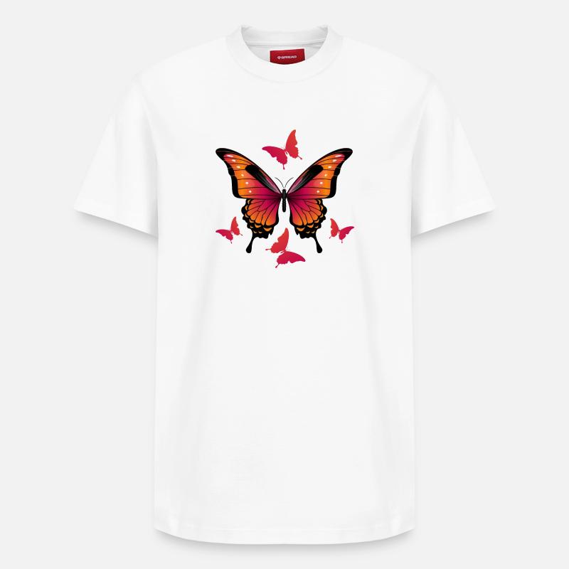 Papillons - Papillon - T-shirt unisexe décontracté en coton Supima – de SPREAD - blanc