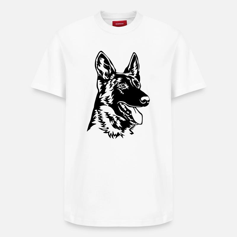 Hollandse Herder Kopf - Relaxed Unisex Supima Cotton T-Shirt – by SPREAD - white