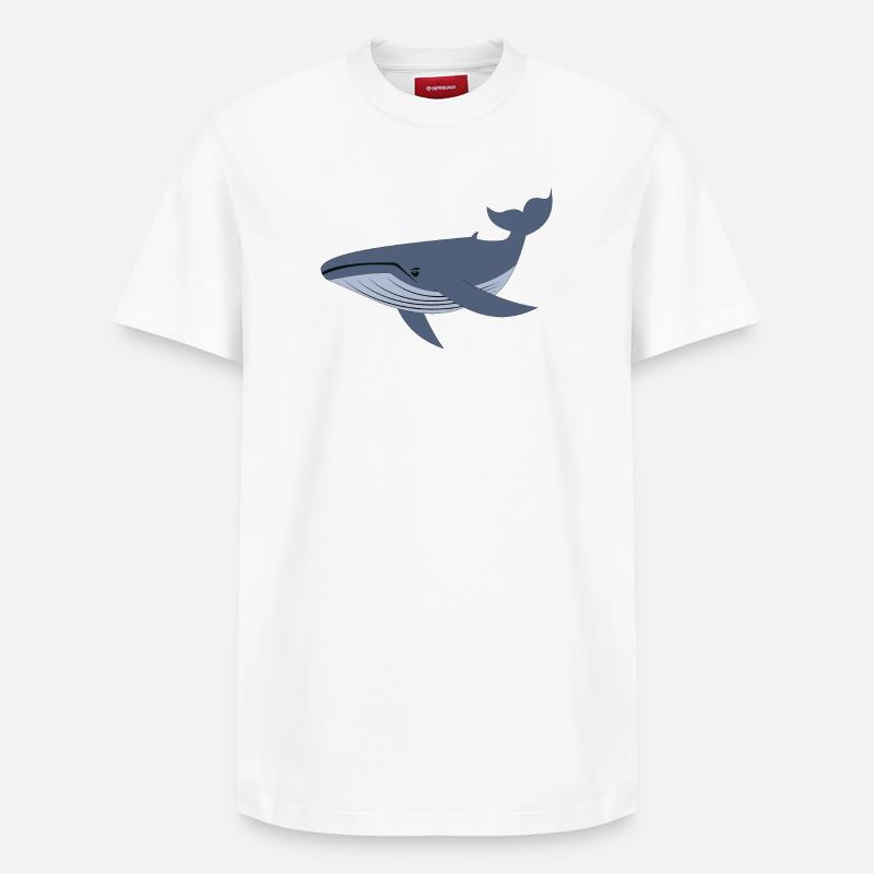 Blauwal, Wal - Relaxed Unisex Supima Cotton T-Shirt – von SPREAD - Weiß