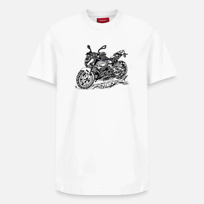 Motard - T-shirt unisexe décontracté en coton Supima – de SPREAD - blanc