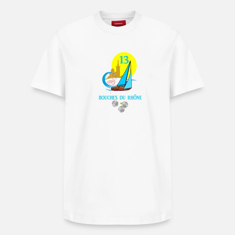 Bouches du rhône - T-shirt unisexe décontracté en coton Supima – de SPREAD - blanc