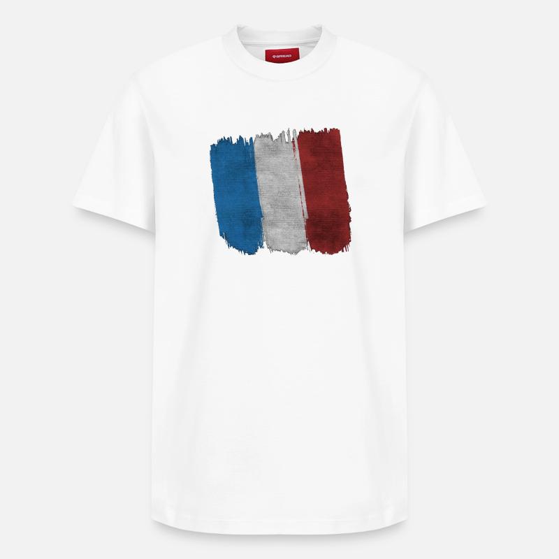 Drapeau Français - T-shirt unisexe décontracté en coton Supima – de SPREAD - blanc