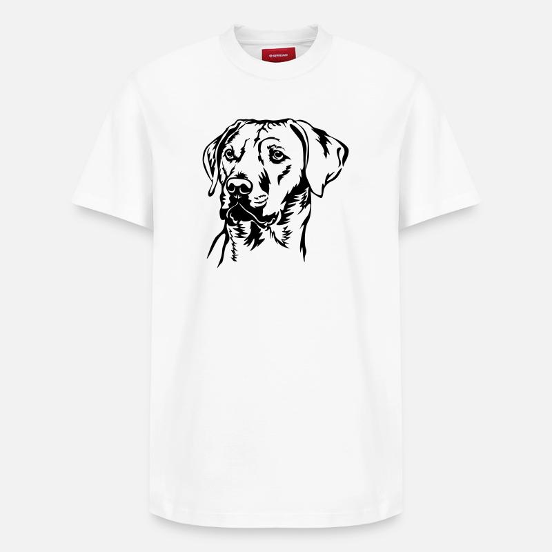 Rhodesian Ridgeback Kopf - Relaxed Unisex Supima Cotton T-Shirt – von SPREAD - Weiß