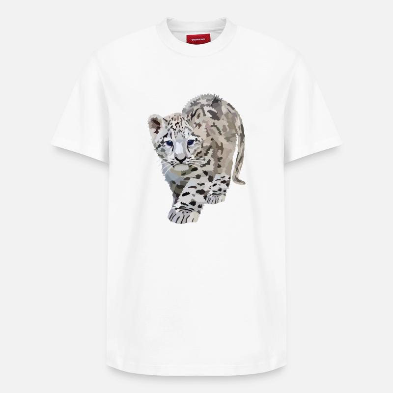 Sia, le léopard des neiges - T-shirt unisexe décontracté en coton Supima – de SPREAD - blanc