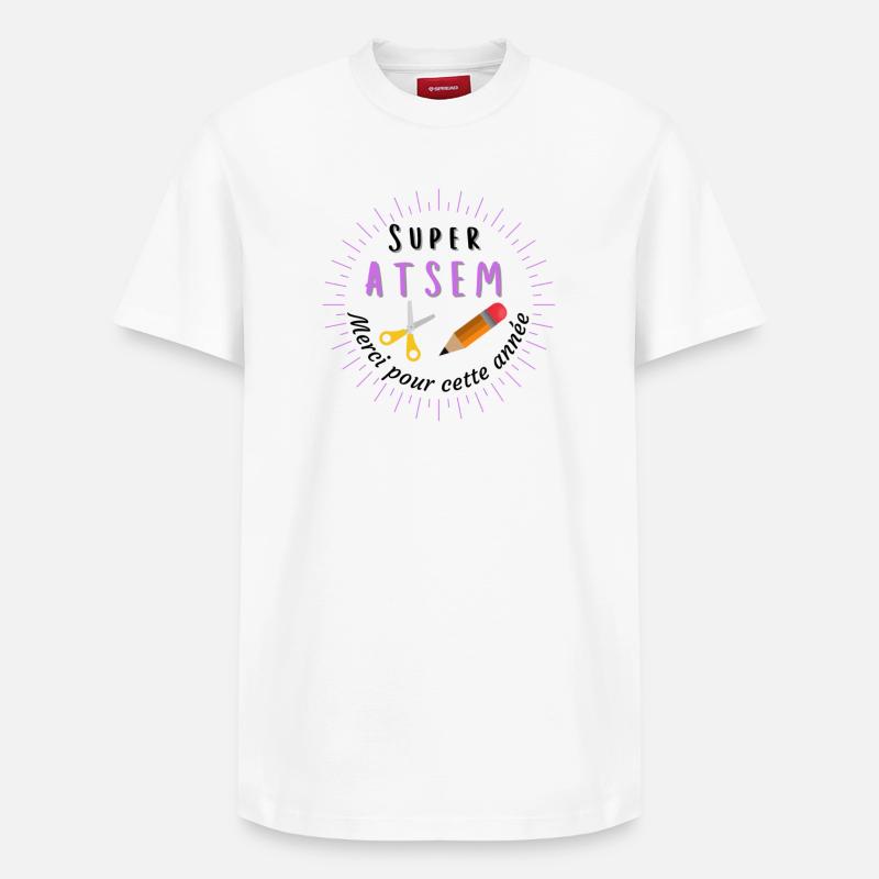 super Atsem merci pour cette année - T-shirt unisexe décontracté en coton Supima – de SPREAD - blanc