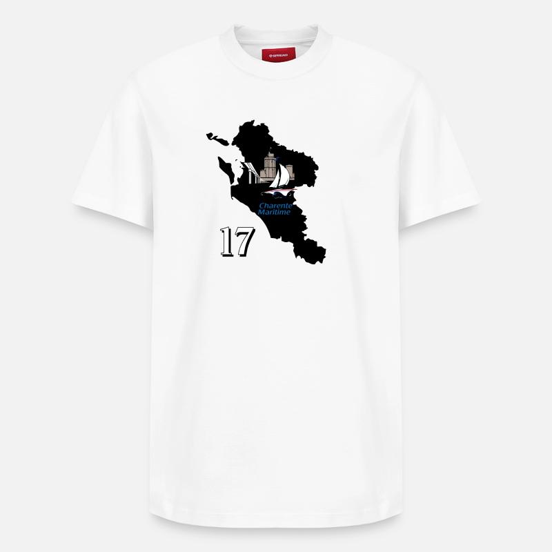 Charente-Maritime - Relaxed Unisex Supima Cotton T-Shirt – von SPREAD - Weiß