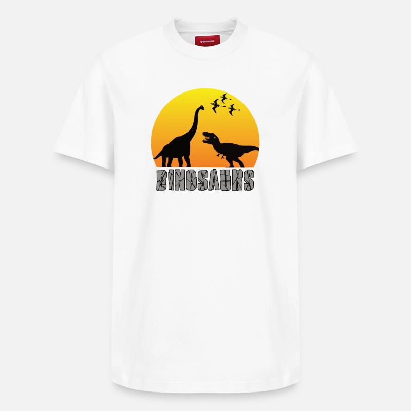 dinosaure - T-shirt unisexe décontracté en coton Supima – de SPREAD - blanc
