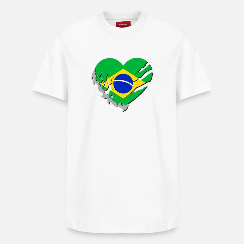 Brésil - Brésil - T-shirt unisexe décontracté en coton Supima – de SPREAD - blanc