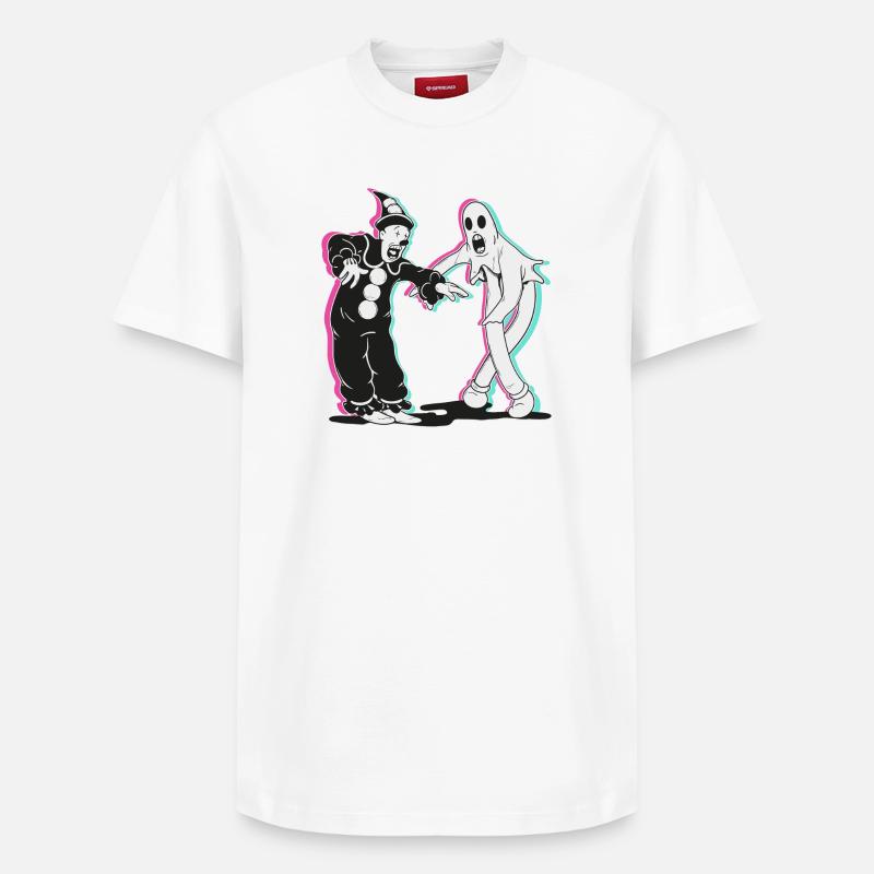 fantôme et clown dansant - T-shirt unisexe décontracté en coton Supima – de SPREAD - blanc